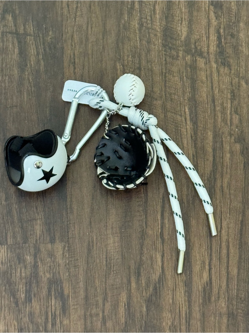 Urban Outfitters Black & White Sports Charm Keychain
